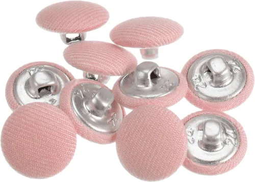Miniatura 7 de HARFINGTON 10 botones de tela de 24L cubiertos de tela de 0.59 pulgadas, vástago de metal, botones de costura redondos para trajes, blusas de Azul