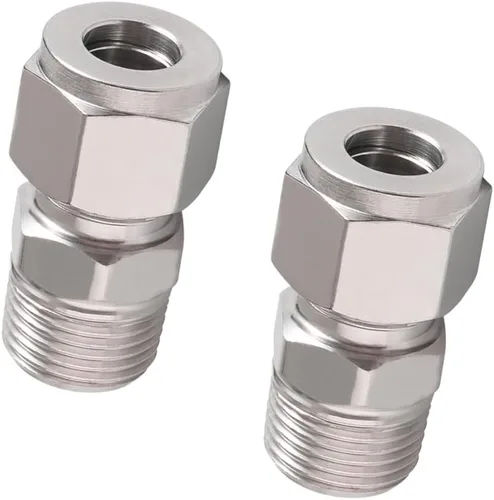 Miniatura 7 de Acoplamiento de compresión de acero inoxidable 304 para conectar tubo de 1/2 pulgada de diámetro exterior x rosca macho NPT de 1/4 pulgada