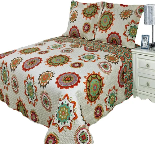 Miniatura 6 de sheetsnthings Carrie - Juego de edredón de gran tamaño matrimonial/queen, juego de 3 piezas de 92 x 96 pulgadas, colcha de microfibra estampada