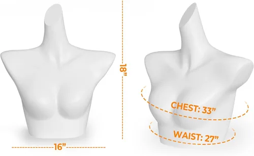 Miniatura 3 de Torso femenino del maniquí del pecho, maniquí de la ropa interior para la exhibición del contador y escaparate de la ropa interior femenina