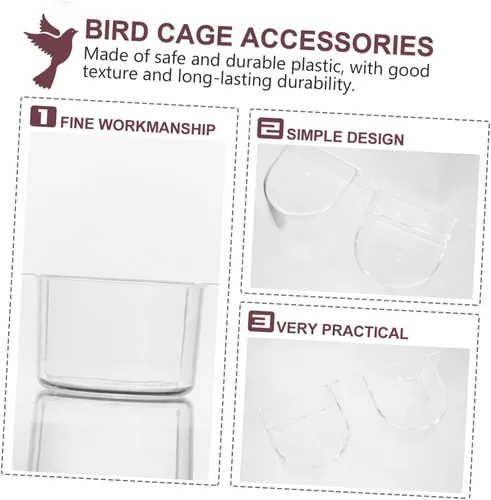 Miniatura 4 de 4 unids Semicírculo Contenedor de Comida de Loro Comedero Plástico Pájaros Alimentador Jaula de Pájaros Tazón Contenedor Tazón Loro Alimentador Pet