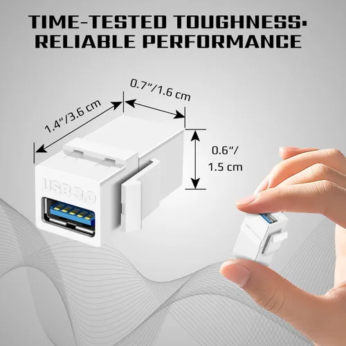 Miniatura 7 de TNP USB 3.0 Keystone Jack Insert - Conector USB Keystone hembra a hembra adaptador compatible con Superspeed USB 3.0 y puerto USB 2.0 para panel