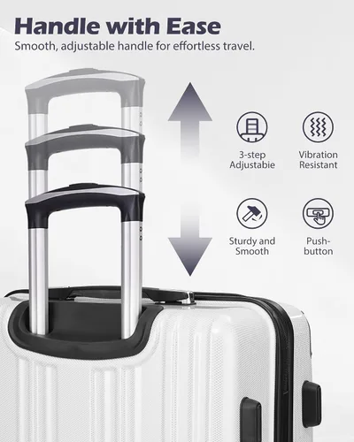 Miniatura 7 de Coolife - Equipaje Expandible 3 Piezas Conjuntos PC + ABS Maleta Spinner Cerradura TSA, rojo vino, talla única