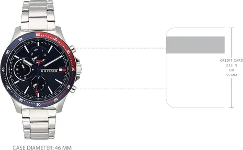 Miniatura 4 de Tommy Hilfiger Reloj analógico de cuarzo multifunción para hombre con pulsera de silicona o acero inoxidable