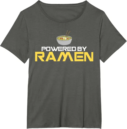 Miniatura 86 de Camiseta de fideos de anime japoneses Powered By Ramen, Negro, S