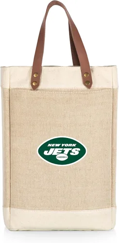 Miniatura 24 de PICNIC TIME NFL Pinot - Jute 2 Bottle Insulated Wine Bag - Wine Tote Bag - Wine Gift Bag, (Beige)