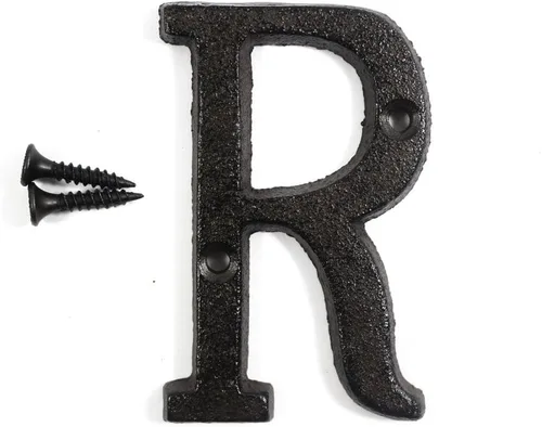 Miniatura 18 de Letras del abecedario de 3" en metal de hierro fundido decorativas, estilo clásico, para colgar letreros de pared, dirección, nombre, letrero