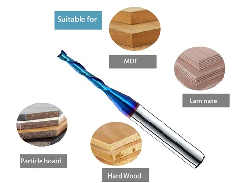 Miniatura 4 de BRD204 Broca de enrutador de inmersión en espiral de carburo sólido 2 flautas corte CNC Router Bits Molino de extremo NACO recubierto 1/8 "CD X 3/4