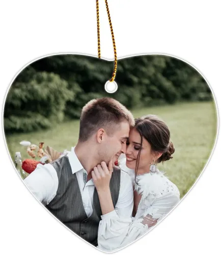 Miniatura 7 de Adornos navideños personalizados con foto, adornos de foto 2D personalizados, decoraciones colgantes para árbol, regalo para parejas de Navidad