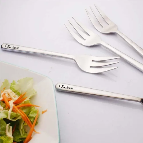 Miniatura 2 de Platos para servir, tenedores de acero inoxidable, utensilios de 9 pulgadas, para pasteles, mantequilla, pastelería, servidores