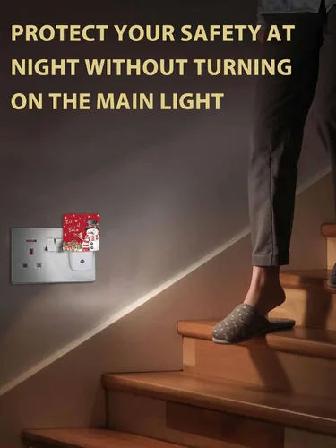 Miniatura 5 de Luces nocturnas de Navidad que se enchufan a la pared, luz nocturna roja con enchufe de muñeco de nieve y pájaro con sensor de luz del atardecer al