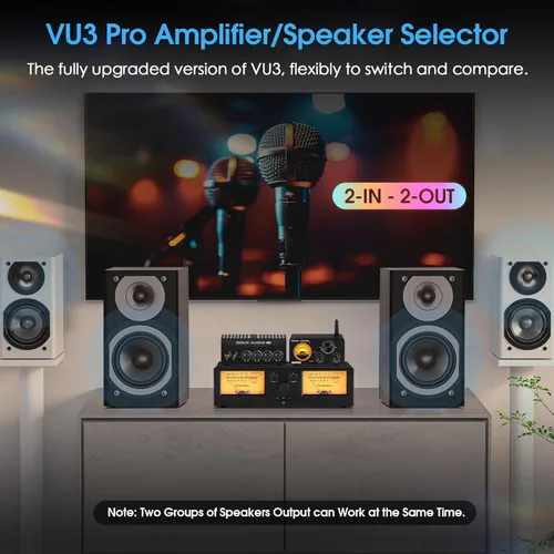 Miniatura 10 de Douk Audio VU3 PRO Medidor VU Analógico Dual, Interruptor de Amplificador de 2 Vías, Selector de Altavoces, Caja Conmutadora de Audio