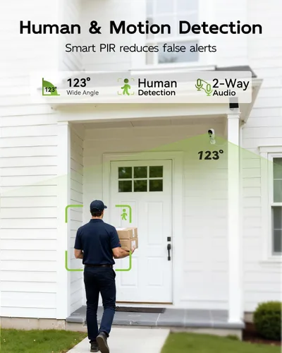 Miniatura 7 de Cámaras de seguridad 2K 4MP inalámbricas para exteriores, cámaras alimentadas por energía solar para seguridad del hogar, sin suscripción, detección