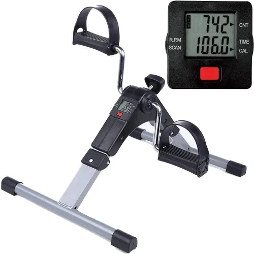 Bicicleta estática plegable para debajo del escritorio, ejercitador de pedal de brazo y pierna portátil