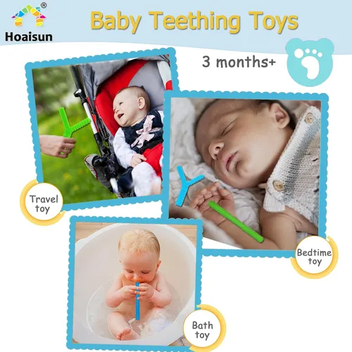 Miniatura 7 de Juguetes sensoriales masticables para niños autistas, paquete de 4, pajitas de dentición de silicona para autismo, TDAH, SPD, mordeduras