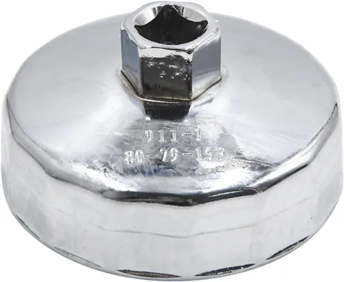 uxcell Acero 3.110-3.150 in 15 Flautas Llave de filtro de aceite Llave de tapa de filtro de aceite Llave de enchufe Herramienta de extracción de