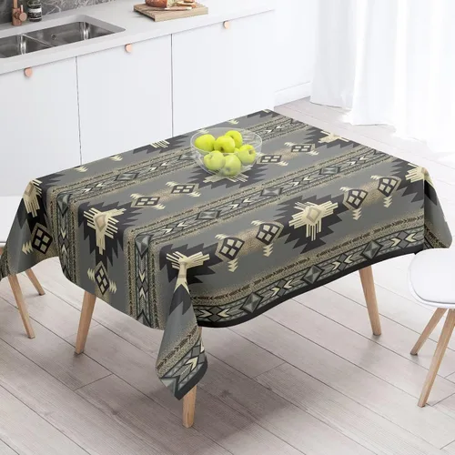 Miniatura 56 de Mantel azteca suroeste, diseño étnico tribal geométrico, estilo vintage, bohemio, elegante, lavable, para comedor, cocina, granja, fiesta