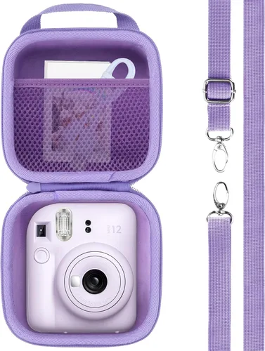 Carcasa rígida de repuesto para cámara instantánea Fujifilm Instax Mini 12/11 (funda lila púrpura)