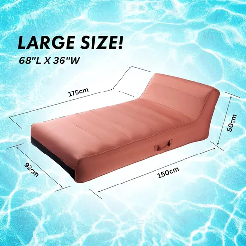 Miniatura 2 de Tumbona flotante tapizada y elegante para piscina, silla flotante grande y respaldo, lago resistente, playa, adultos y niños, tubo cómodo, duradero