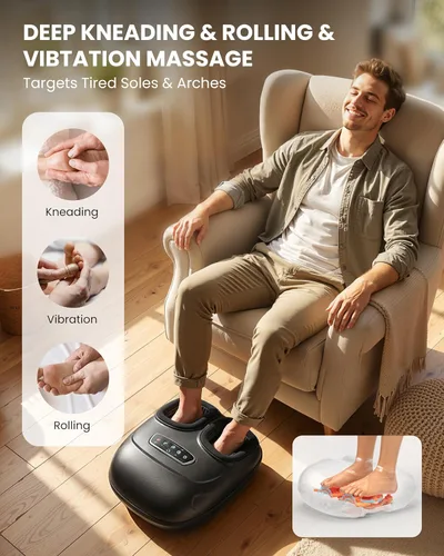 Miniatura 6 de CILI Masajeador de Pies Shiatsu Elegible para FSA HSA, Máquina Masajeadora Eléctrica de Pies con Calor para Fascitis Plantar, Amasado Vibración