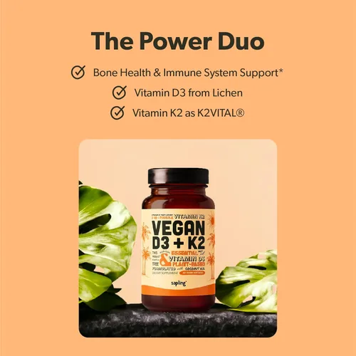 Miniatura 2 de sapling Suplemento vegano de vitamina D3 + K2 con aceite MCT de coco - 4000 UI de vitamina D y 100 mcg de vitamina K2 como Mk7 - Absorción