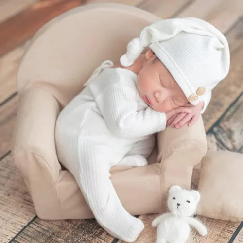 Miniatura 3 de Accesorios de fotografía para recién nacidos, trajes de bebé niños y niñas, sombrero de cola larga y disfraz para sesión de fotos
