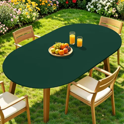 Miniatura 52 de Moosfor Mantel redondo de elastano, elástico ajustable impermeable para mesas de 18 a 24 pulgadas, mantel de picnic elástico lavable para Azul