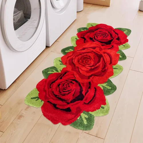 Miniatura 38 de USTIDE Alfombra de girasol esponjosa, alfombra suave y lanuda de flores, hecha a mano, alfombras modernas, lavables, para sala de estar, lavandería