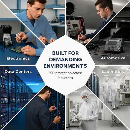 Miniatura 7 de ESD Jacket with Snap Cuff - Level 3 Certified Anti-Static Smock - Lightweight Protective Workwear for Electronics & Labs