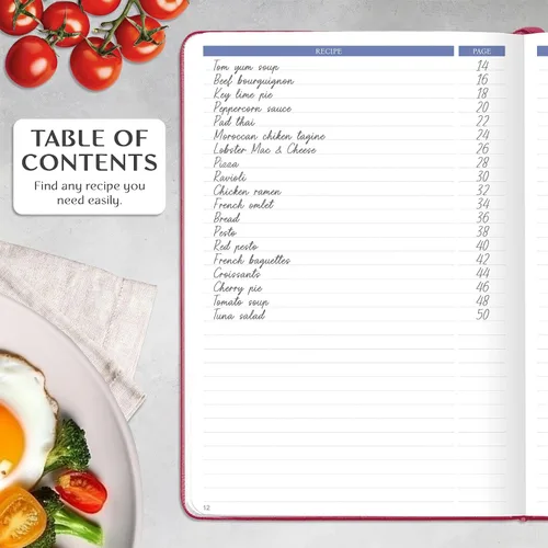 Miniatura 4 de Libro de Recetas Legend – Libro de Cocina Familiar en Blanco para Escribir Tus Propias Recetas – Diario de Cocina Vacío – Cuaderno de Cocina Rosa