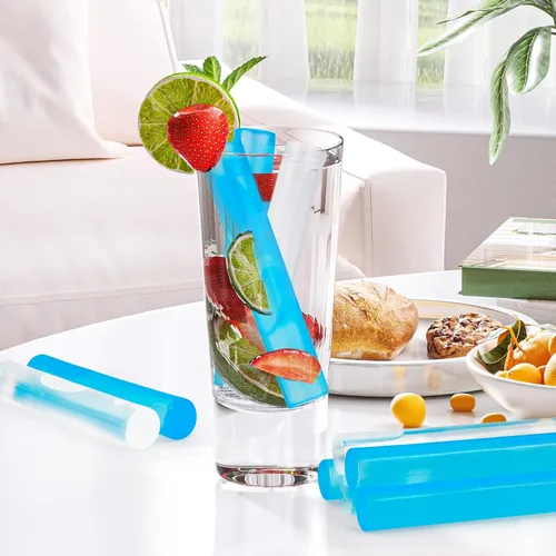 Miniatura 2 de Paquete de 12 cubitos de hielo reutilizables para bebidas, botella de agua reutilizable de congelación rápida, sin BPA, cubos de hielo de plástico