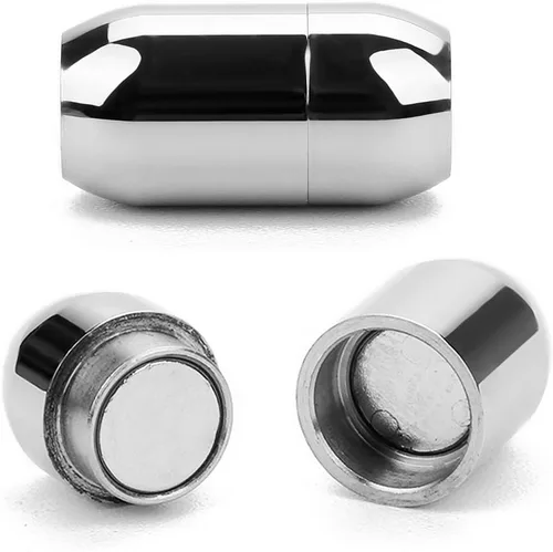 Miniatura 7 de Cierre magnético de acero inoxidable con agujero interior de 0.118 in/0.157 in/0.197 in/0.236 in/0.315 in cierre de joyería Tono negro