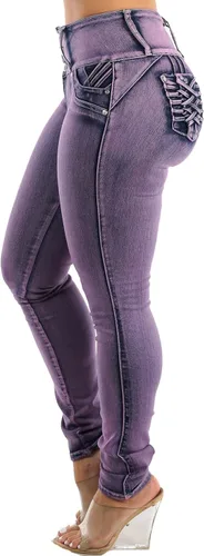 Miniatura 5 de Jeans levantadores de glúteos para mujer - Jeans Levanta cola ajustados de cintura alta elásticos