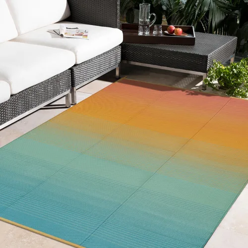 Miniatura 48 de Anidaroel Alfombras de exterior de 6 x 9 pies para patios, impermeables, reversibles, de plástico tropical, alfombra de campamento, alfombra grande