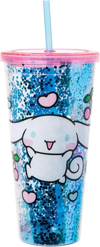 Miniatura 22 de Silver Buffalo Hello Kitty Globos de Corazón Vaso Térmico de Acero Inoxidable de Doble Pared con Pajilla, 22 Onzas Globos de corazón de Hello Kitty