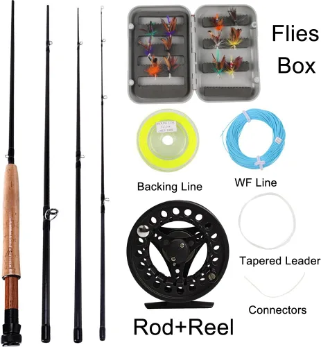 Miniatura 3 de Kit de caña y carrete Sougayilang para pesca con mosca en agua dulce y en agua salada