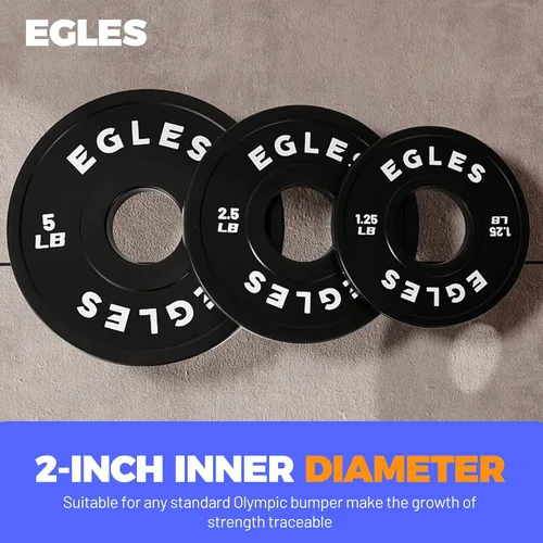 Miniatura 6 de Egles Juego de Placas de Cambio 1.25LB, 2.5LB, 5LB - Placas de Peso Recubiertas de Goma en Pares, Placas Bumper Olímpicas, Codificadas por