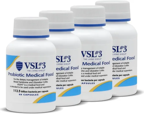 VSL #3® Probióticos para la salud digestiva, síntomas de SII y CU - 112.5B UFC, alta potencia, multicepas, vivo, probiótico refrigerado, alimento