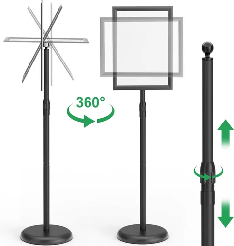Miniatura 6 de GUOHONG Soporte de letrero resistente ajustable de 8.5 x 11 pulgadas, soporte de letrero de aluminio a presión de marco abierto, soporte para póster