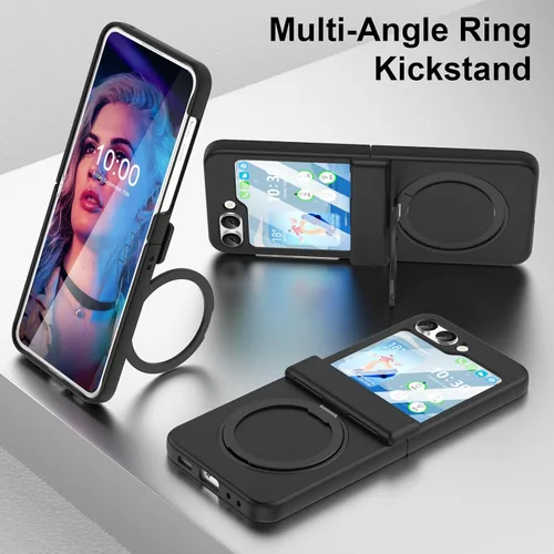 Miniatura 4 de Funda magnética diseñada para Galaxy Z Flip 5 con protección de bisagra y soporte [compatible con MagSafe] para Samsung Flip 5 Slim Funda protectora