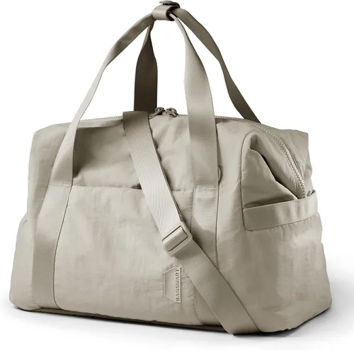 BAGSMART Bolsa de gimnasio para mujeres, bolsa de fin de semana de equipaje de mano para pasar la noche, bolsas de lona de viaje con manga para