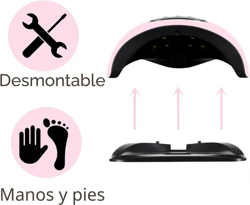 Miniatura 6 de BIGBEAR - Luz UV para uñas, lámpara de uñas UV LED de 48 W para esmalte de gel, secador de uñas rápido con sensor automático, 3 ajustes