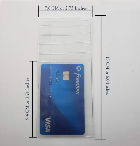 Miniatura 4 de QULSE - Juego de 2 insertos transparentes de alta calidad para cartera, Checkbook 6 Página, Minimalista