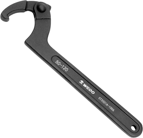 WEDO Llave de gancho ajustable en C, llave de gancho ajustable, acero cromado 40, tamaño 4.528-6.693 in, forjado a presión, par fuerte, alta