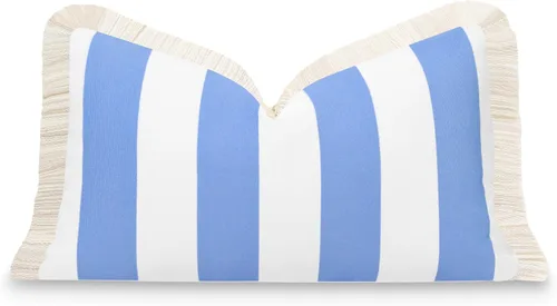 Miniatura 7 de Hofdeco Premium Coastal Patio - Funda de almohada lumbar para interiores y exteriores, 12 x 20 pulgadas, repelente al agua para patio trasero, sofá