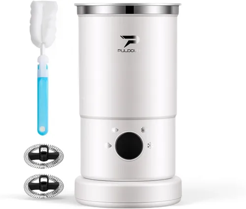 Miniatura 8 de Espumador de leche eléctrico y vaporizador – Espumador de vapor automático 4 en 1 con capacidad de 10.5 onzas, máquina de espuma fría y caliente