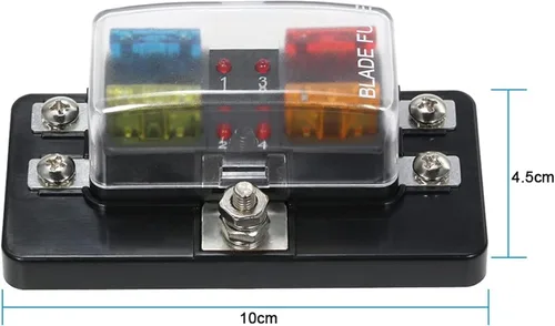 Miniatura 2 de Caja de fusibles de hoja DC 12 V 24 V 4 vías con bloque indicador LED para coche barco marina Caravana circuito estándar ATO enviar fusibles