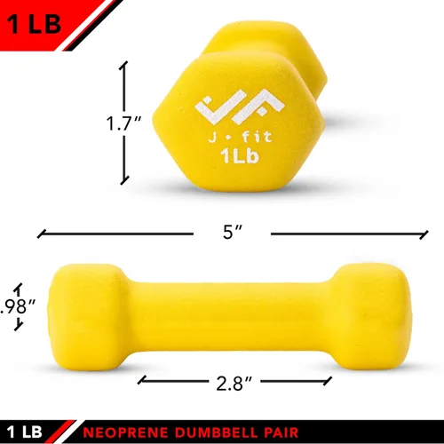 Miniatura 2 de JFIT Dumbbell Pairs or Sets – Neoprene & Vinyl Coated Hand Weights for Home Gym, Strength Training, Aerobics, Cardio Exercise and Fitness