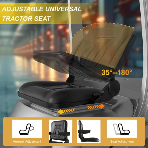 Miniatura 3 de Asiento universal de tractor, asiento de cortacésped con reposabrazos de repuesto, asientos de carretilla elevadora para excavadora