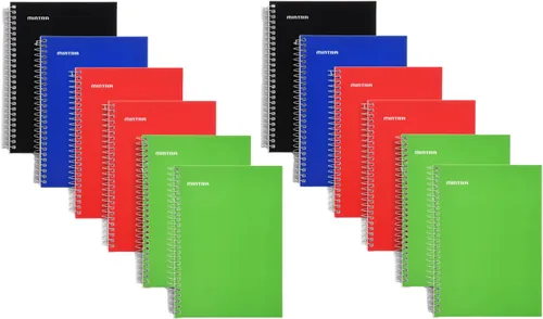 Mintra Office Cuadernos pequeños en espiral (12 unidades de espiral lateral de 3 x 5, primario), paquete a granel de 12, mini cuadernos de bolsillo,